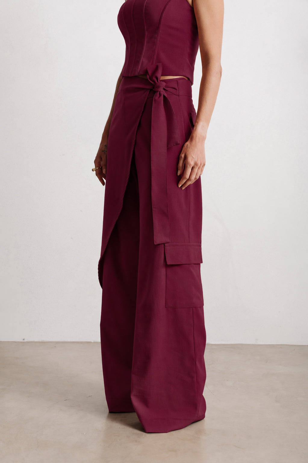 Calça Amarração Taísa Cargo Magenta Ällie
