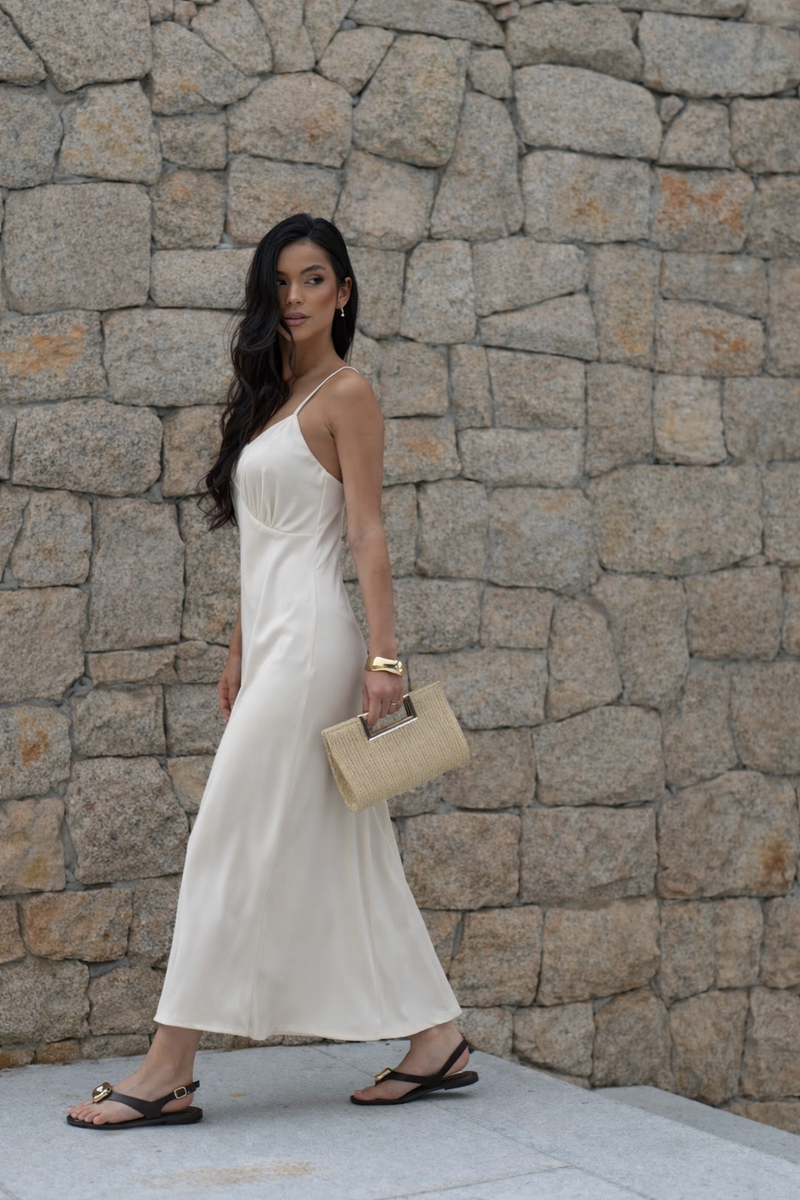 Vestido Slip Dress Camila Off White Saphir - foto adicional 2
