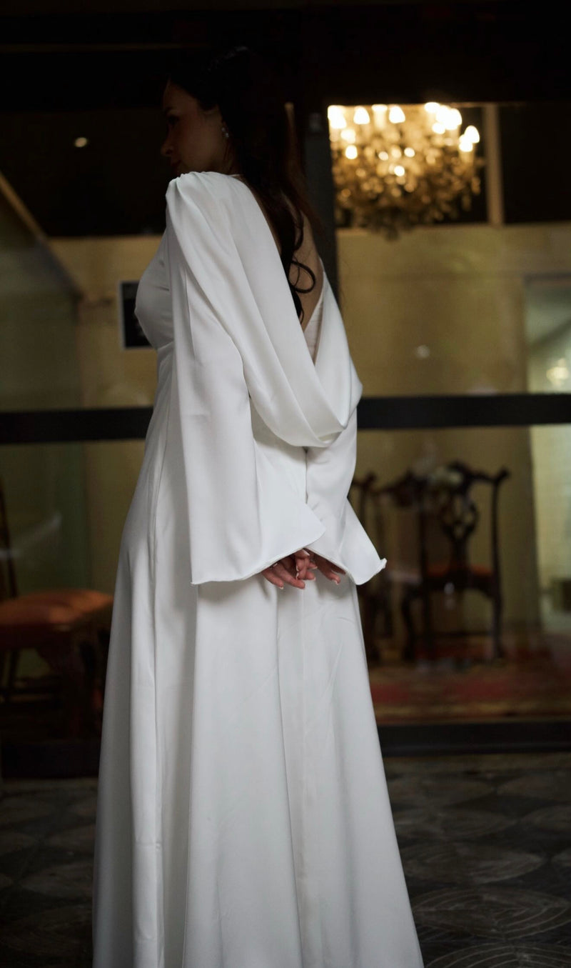 Vestido De Noiva Manga Longa Alice Off White Ällie - foto adicional 4