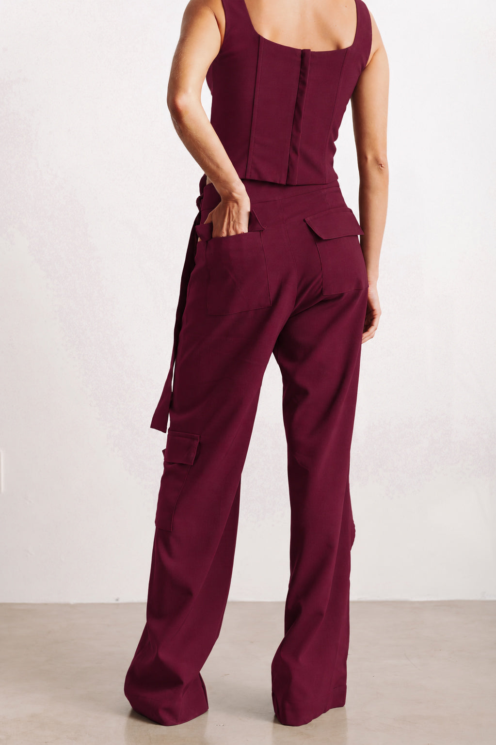 Calça Amarração Taísa Cargo Magenta Ällie