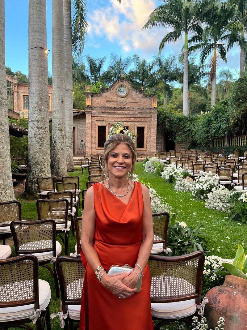 Vestido Longo Alfaiataria Gabrielle Terracota Saphir - foto adicional 3