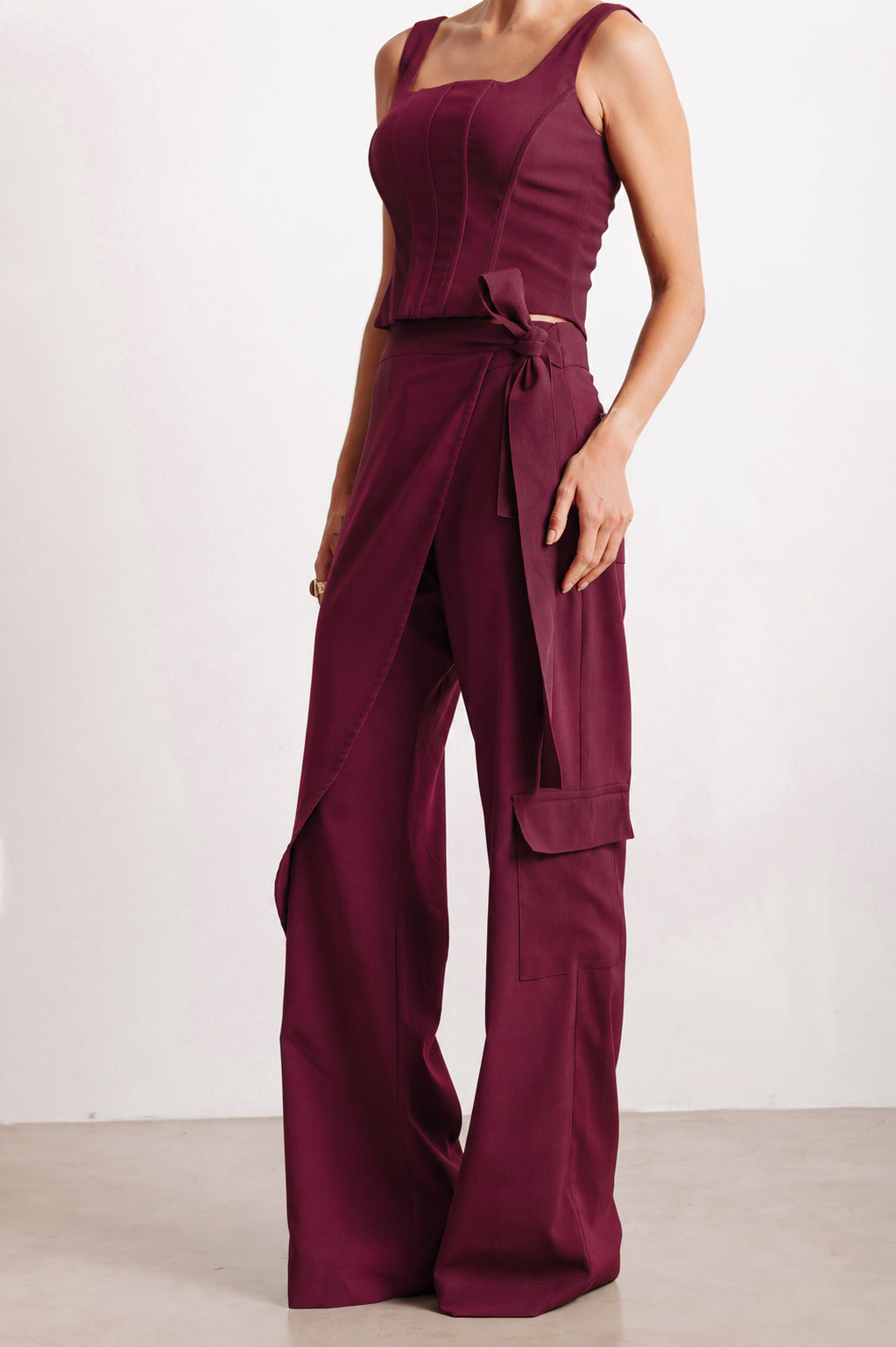 Calça Amarração Taísa Cargo Magenta Ällie