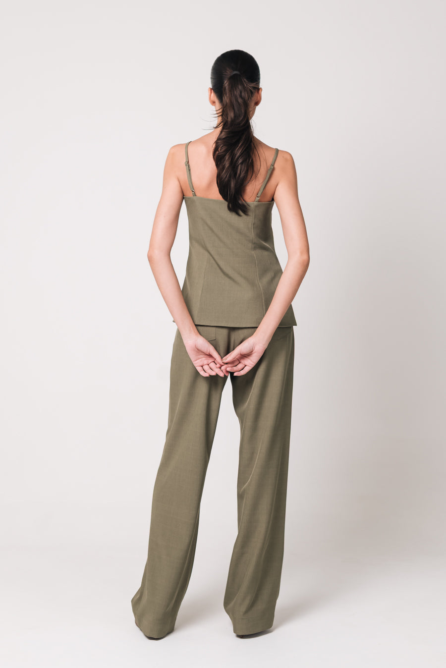 Calça Pantalona Cecília Verde Oliva