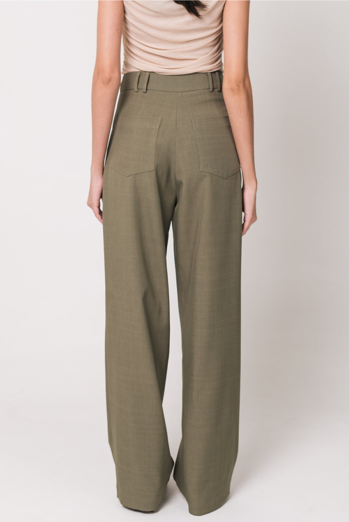 Calça Pantalona Cecília Verde Oliva