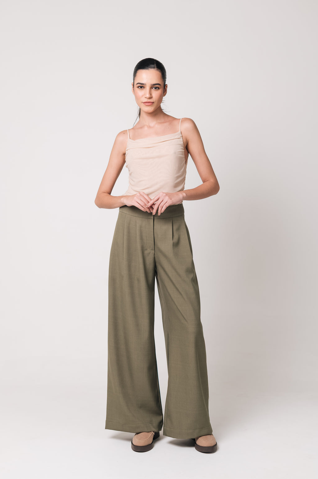 Calça Pantalona Clementine Verde Oliva
