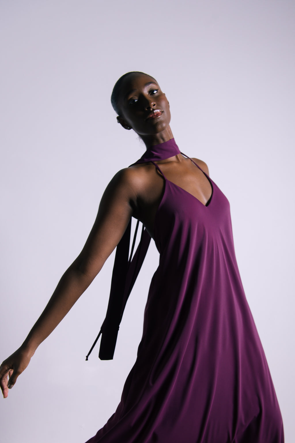 Vestido Longo Alcinha Lorena Uva Ällie