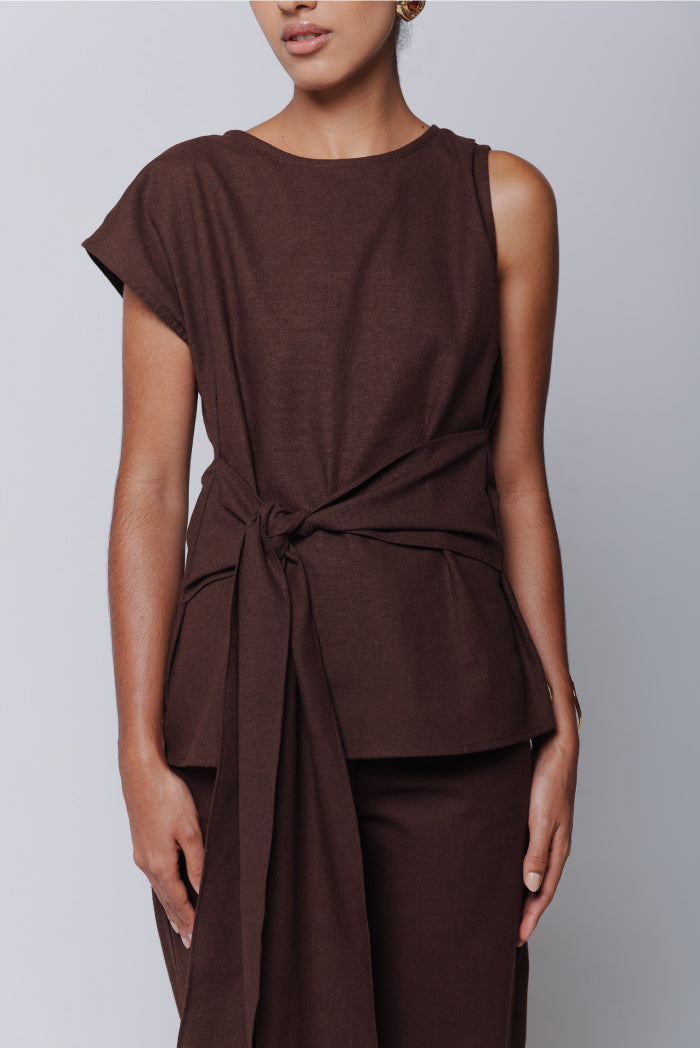 Blusa Amira Linho Marrom