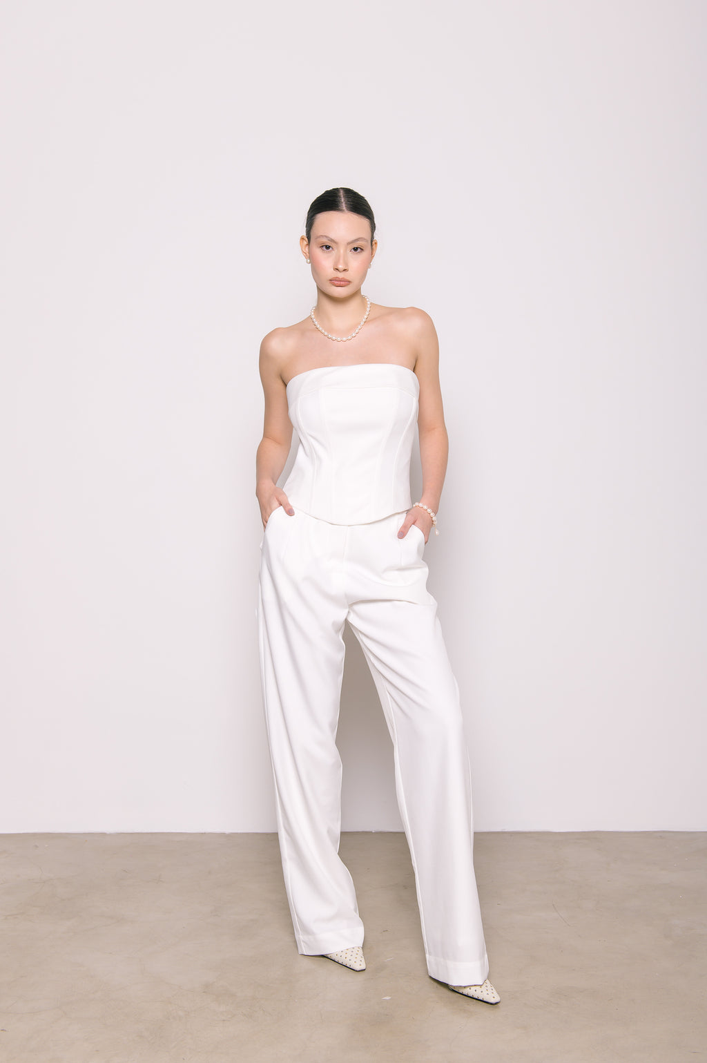 Corselet Alfaiataria Cristal Off White Ällie