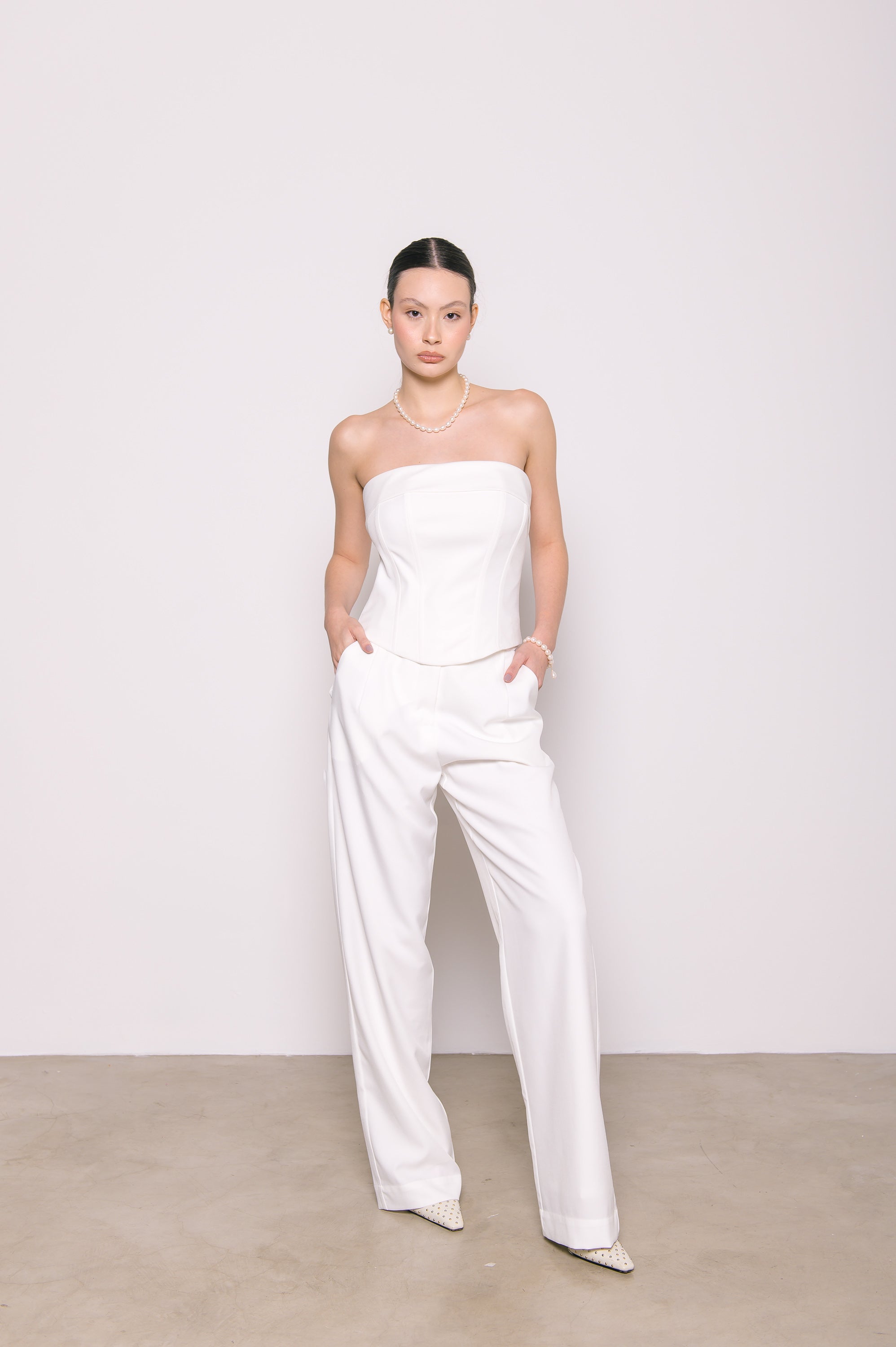 Corselet Alfaiataria Cristal Off White Ällie