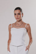Corselet Alfaiataria Diovanna Risca Off White Ällie