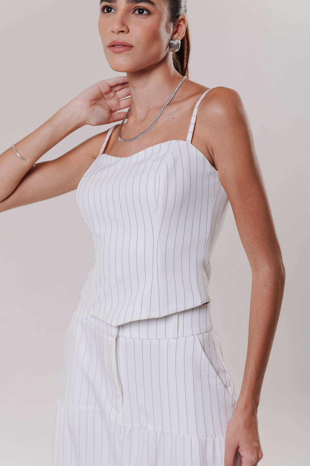 Corselet Alfaiataria Diovanna Risca Off White Ällie