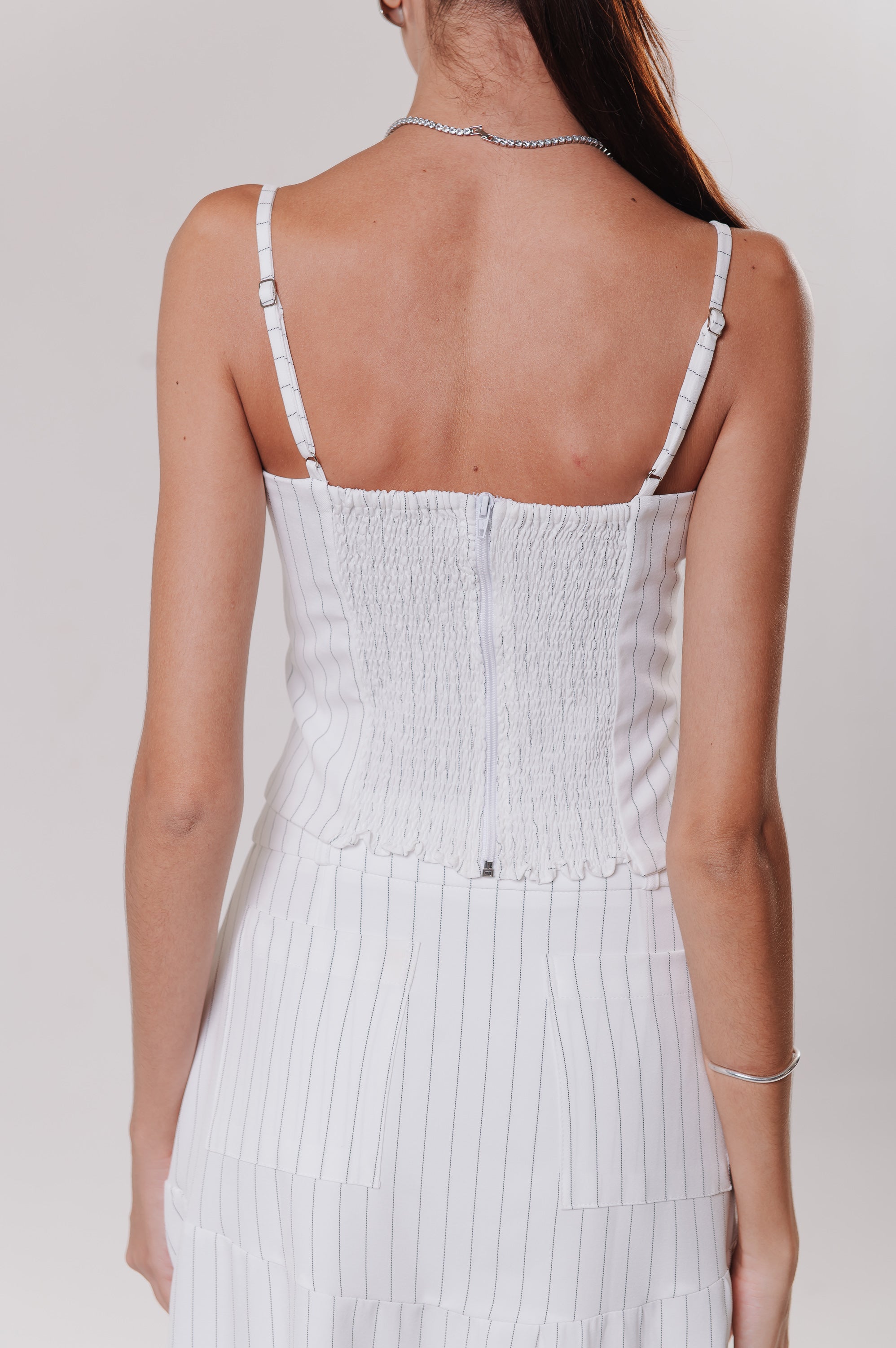 Corselet Alfaiataria Diovanna Risca Off White Ällie