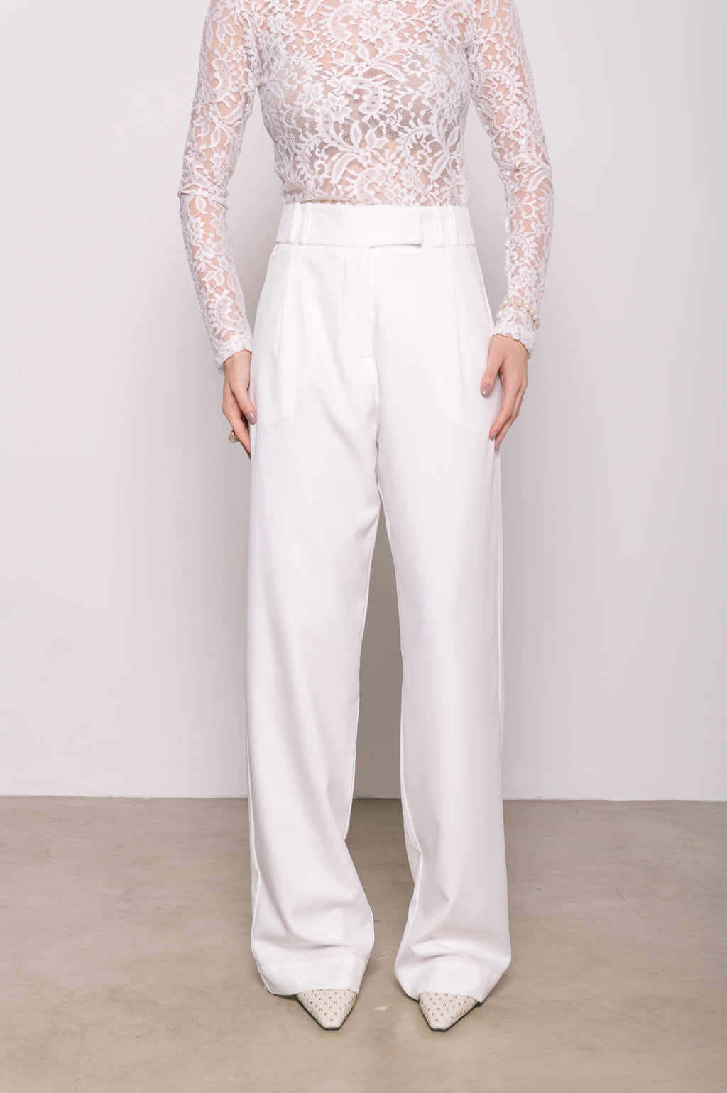 Calça Alfaiataria Cecília Off White Ällie