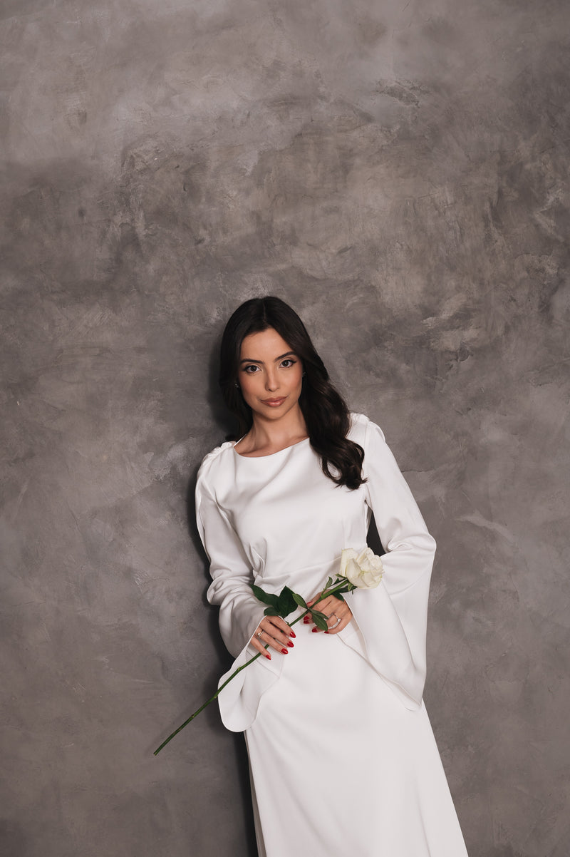 Vestido Manga Longa Alice Off White Ällie - foto adicional 2