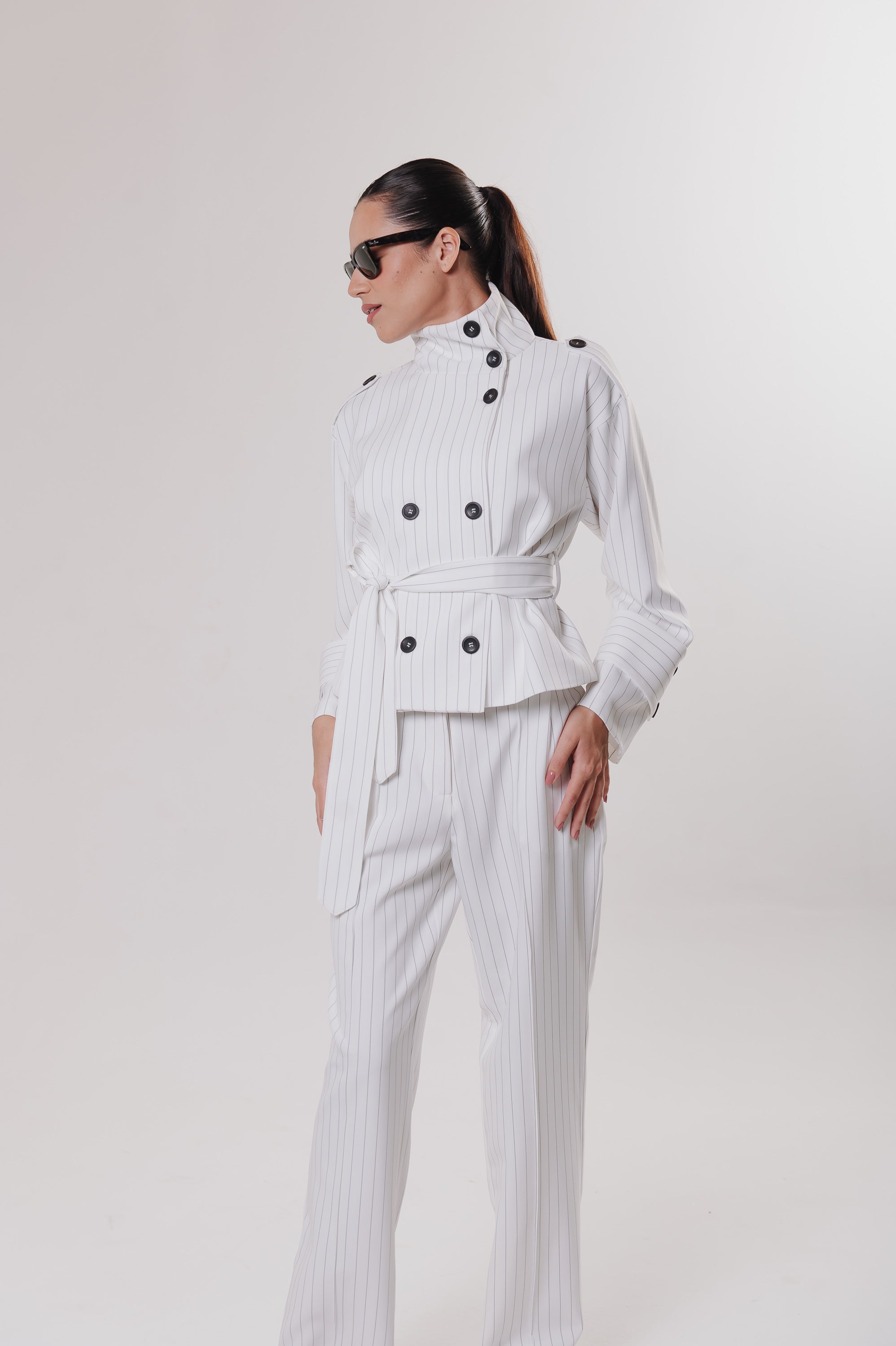 Calça Alfaiataria Rita Risca Off White Ällie
