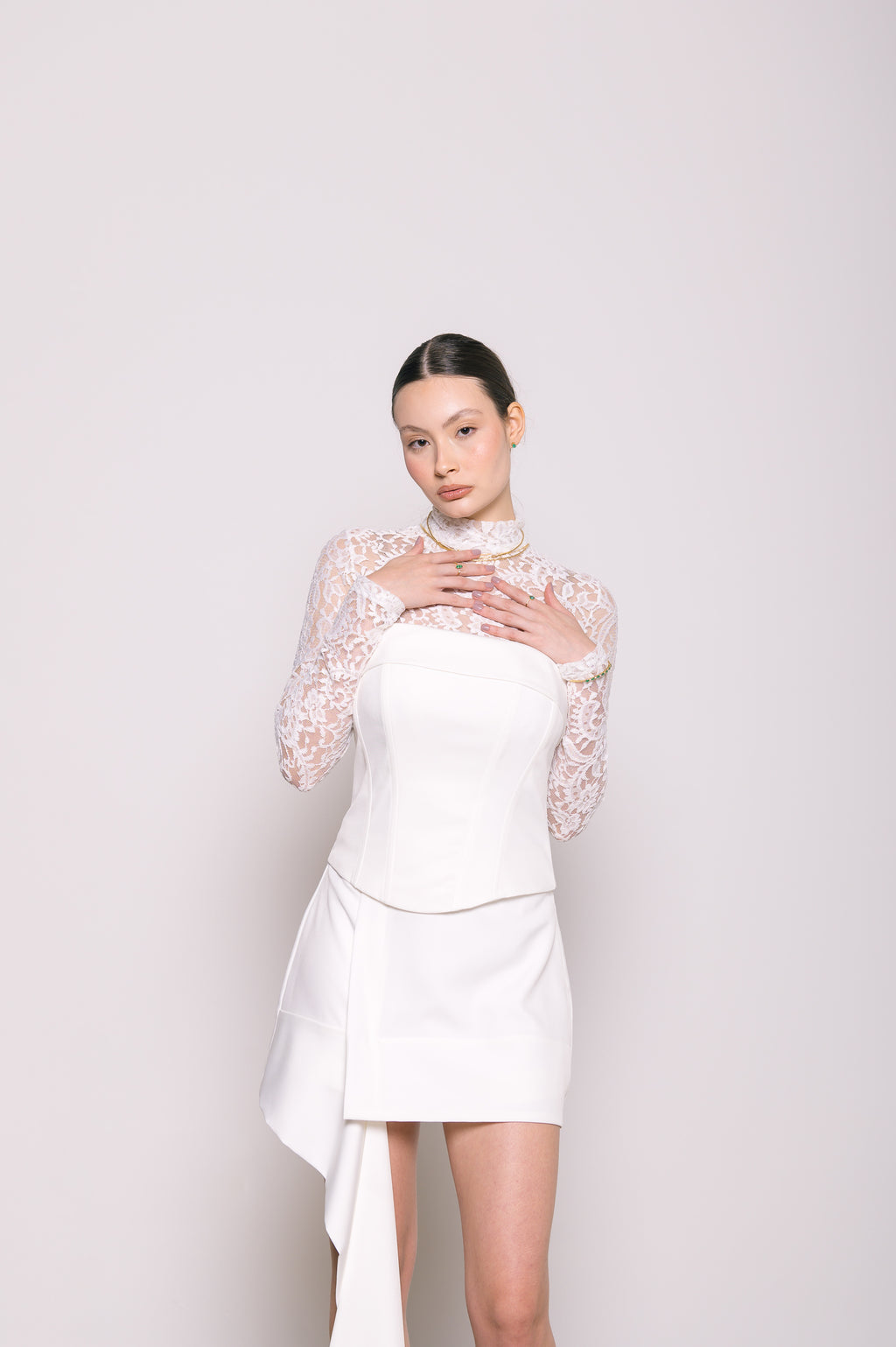 Short Saia Alfaiataria Beatriz Off White Ällie