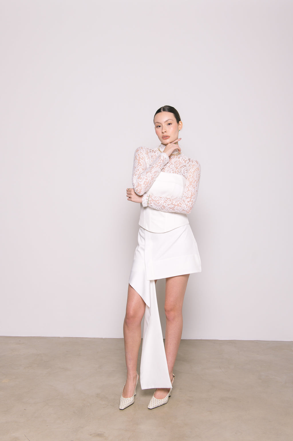 Short Saia Alfaiataria Beatriz Off White Ällie