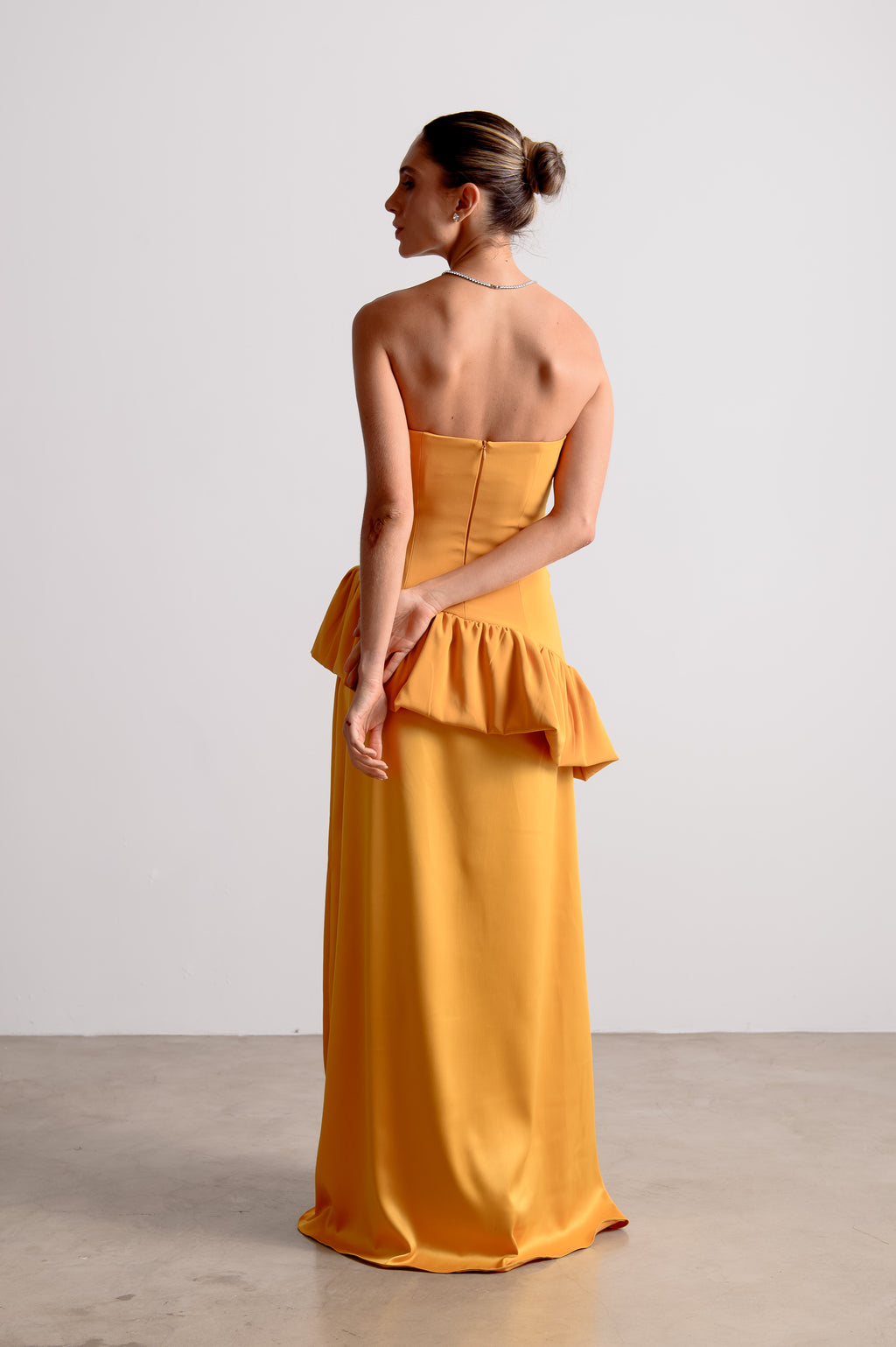 Vestido de Festa Rafaela Mostarda Ällie [ Pré-Venda ]