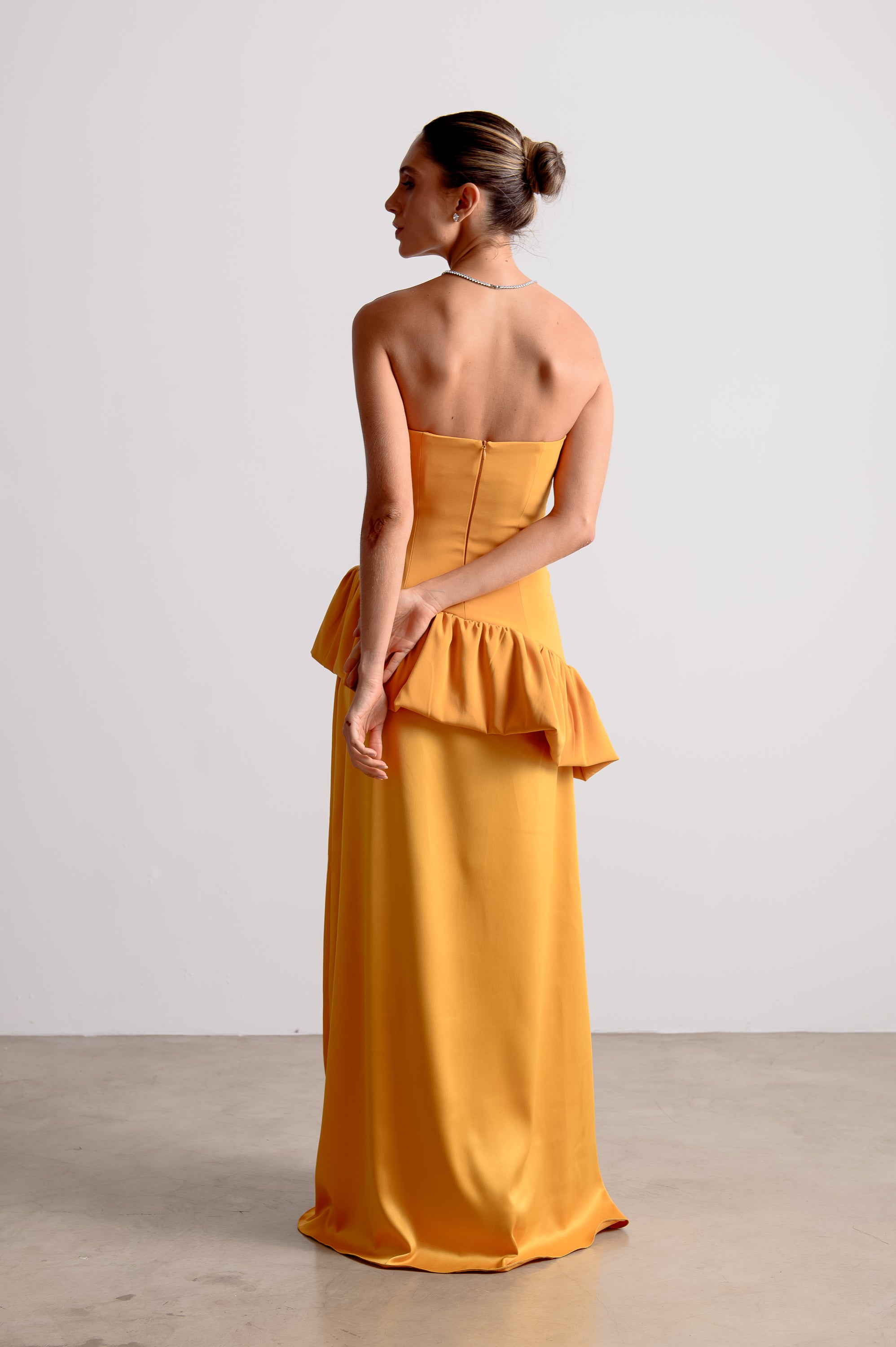 Vestido de Festa Rafaela Mostarda Ällie [ Pré-Venda ]