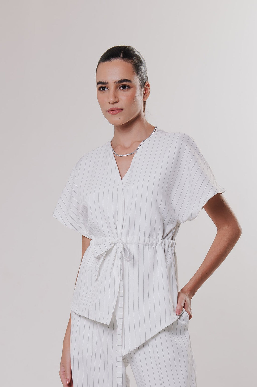 Blusa Alfaiataria Andy Risca Off White Ällie
