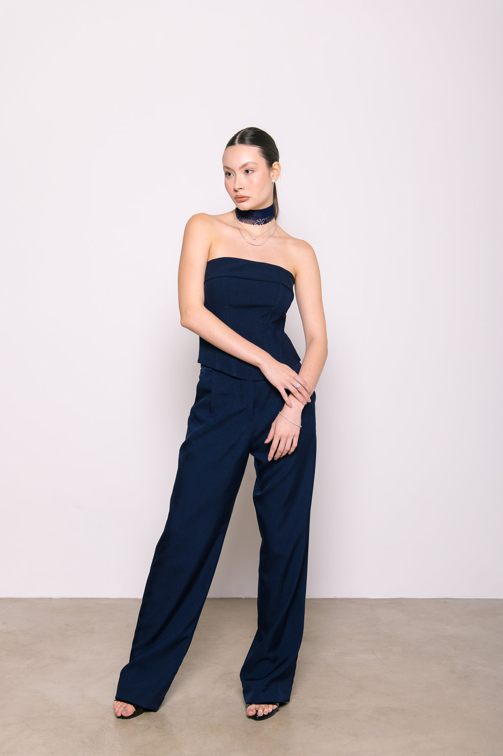 Calça Alfaiataria Cecília Azul Marinho Ällie