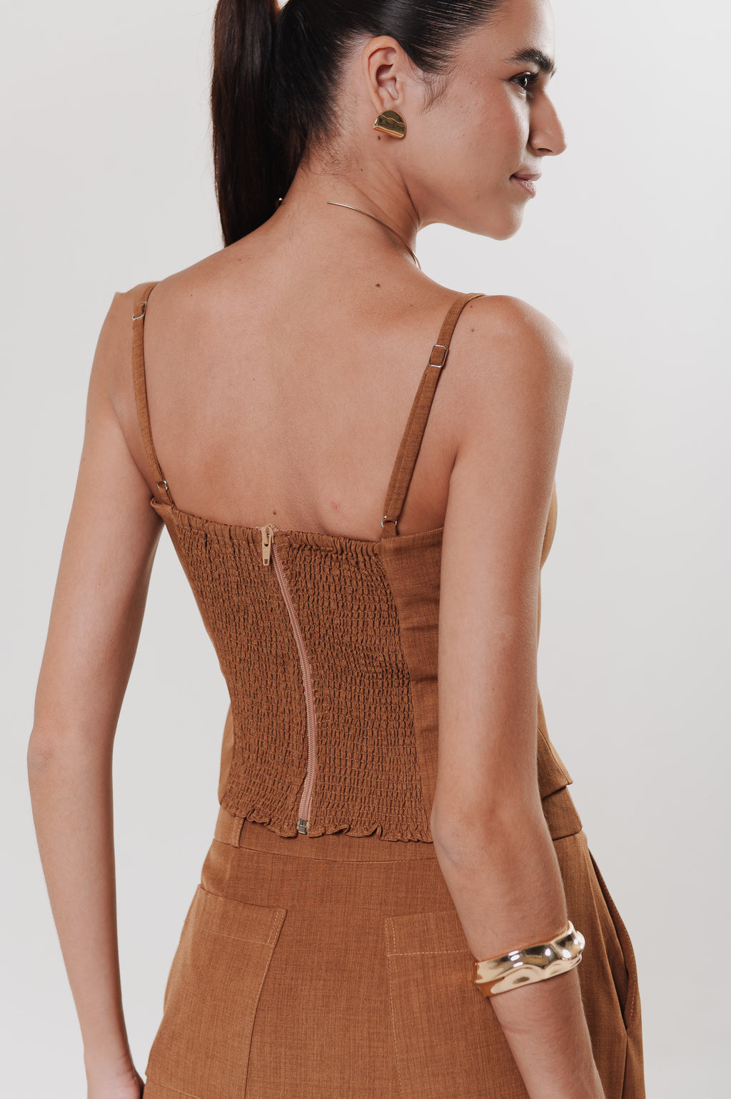 Corselet Alfaiataria Diovanna Caramelo Ällie