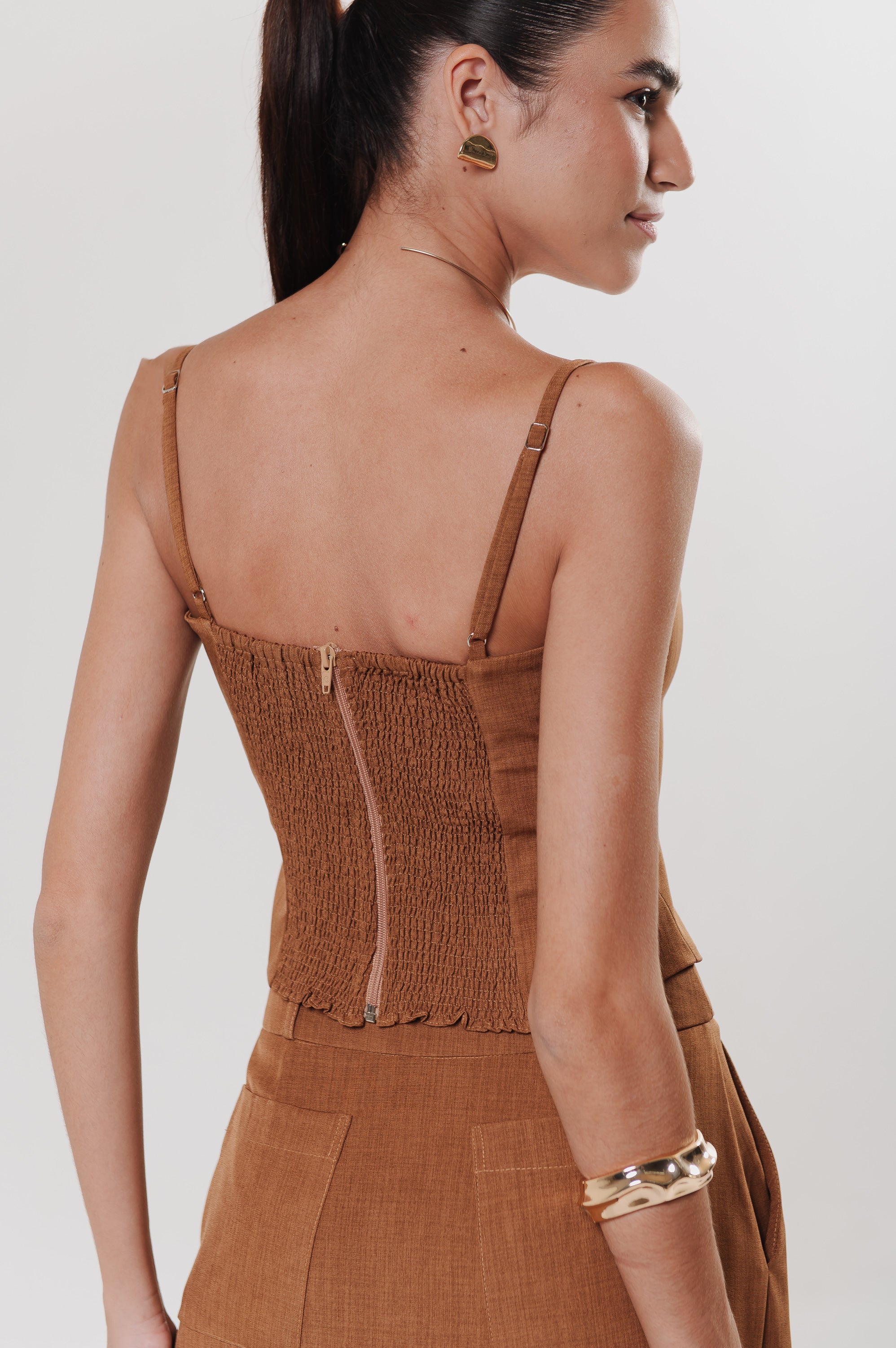 Corselet Alfaiataria Diovanna Caramelo Ällie