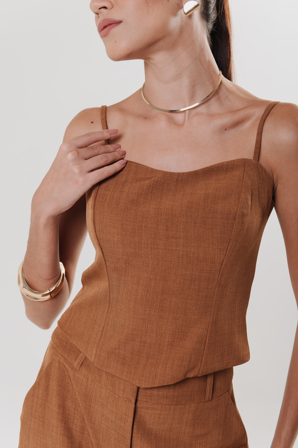 Corselet Alfaiataria Diovanna Caramelo Ällie