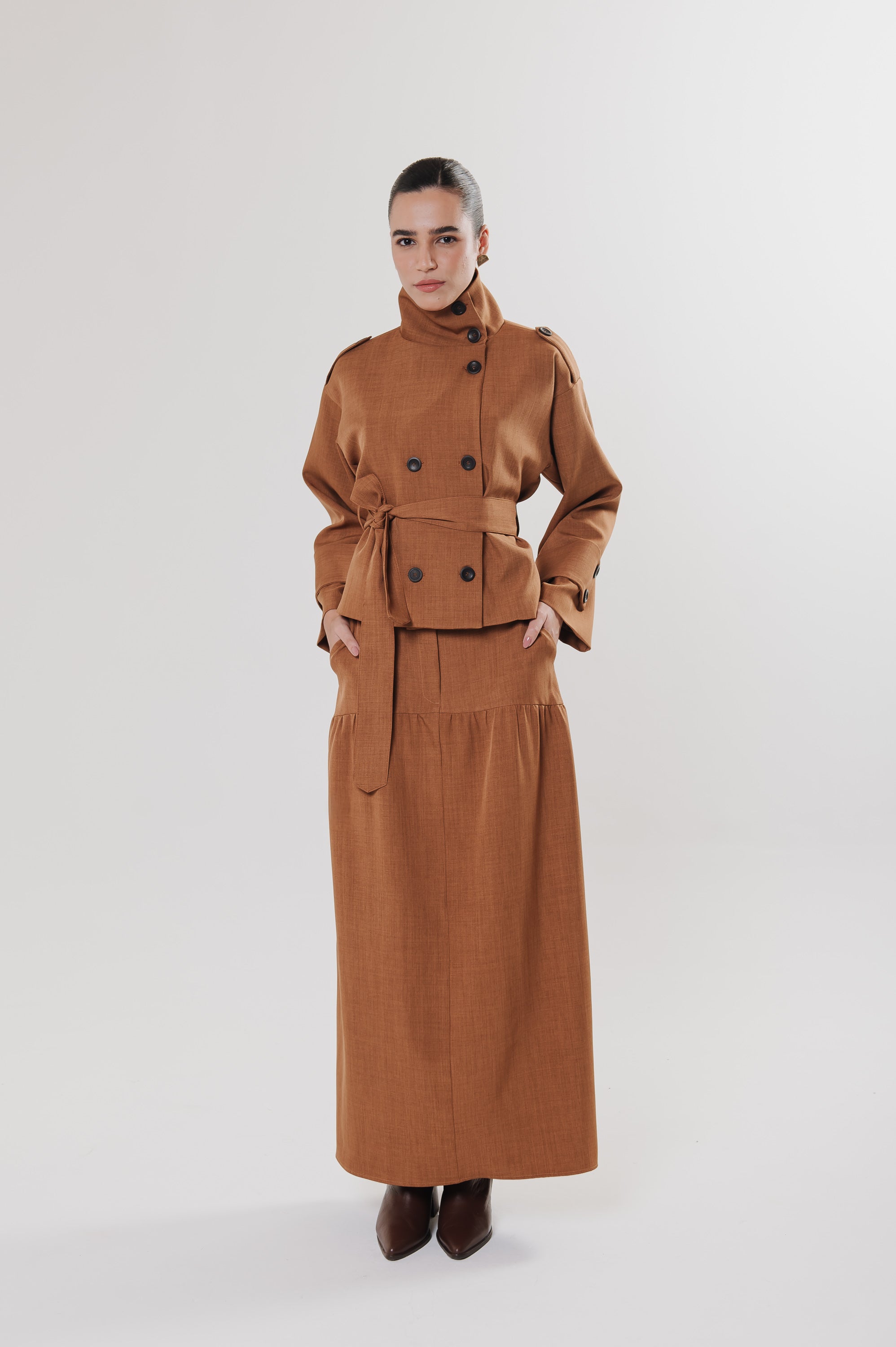 Trench Coat Alfaiataria Miranda Caramelo Ällie (PRÉ-VENDA)