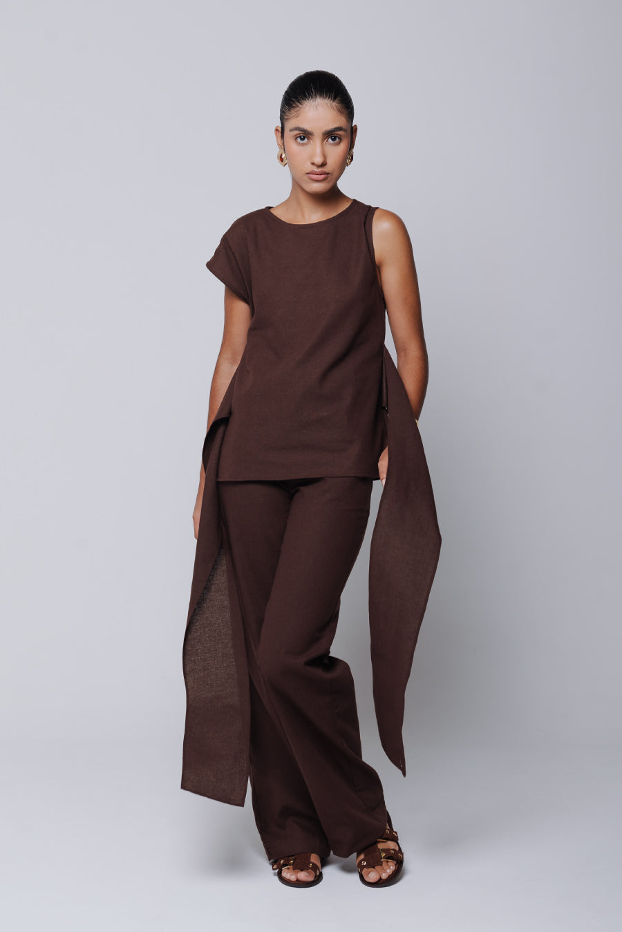 Blusa Amira Linho Marrom