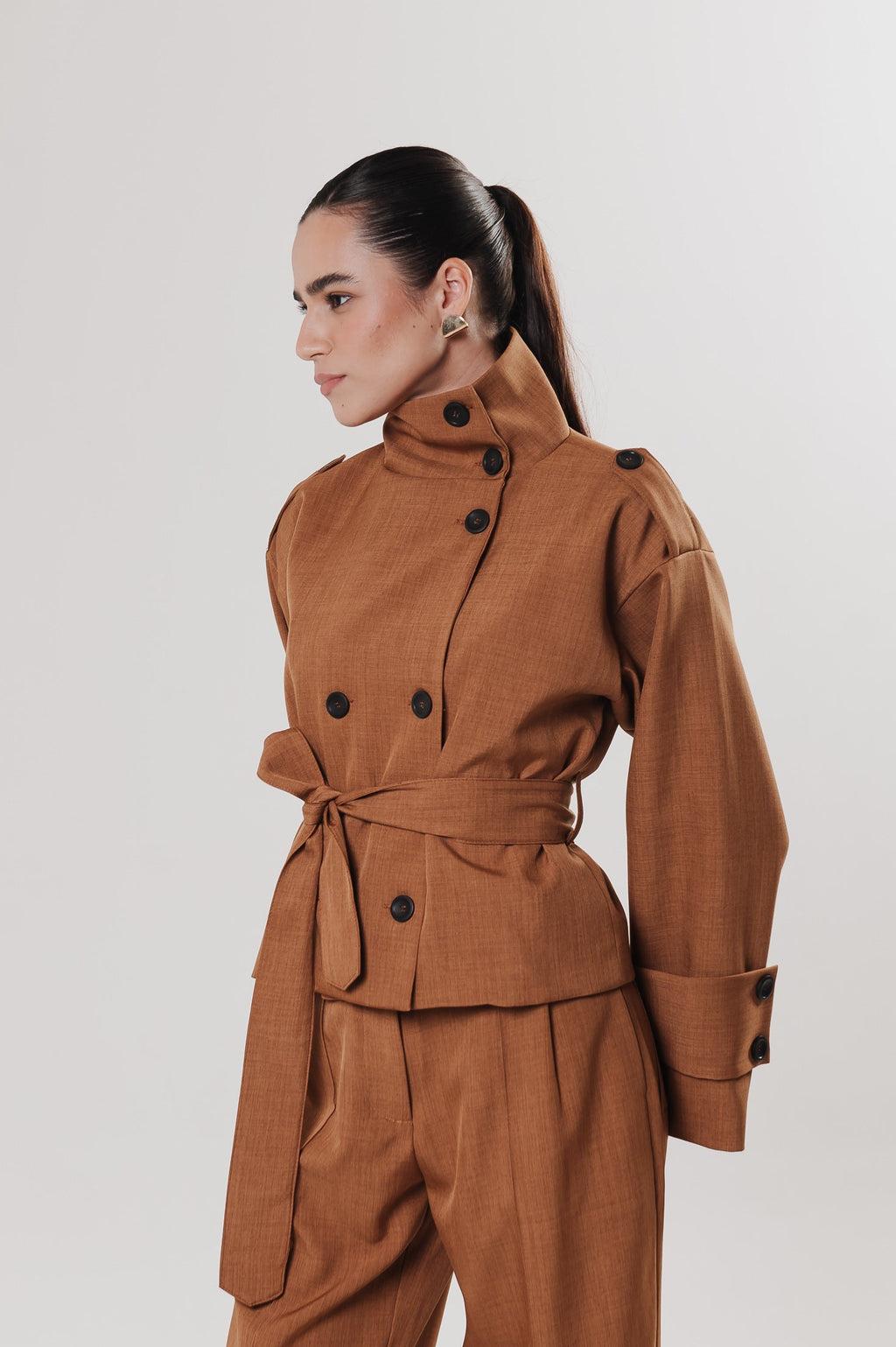 Trench Coat Alfaiataria Miranda Caramelo Ällie (PRÉ-VENDA)