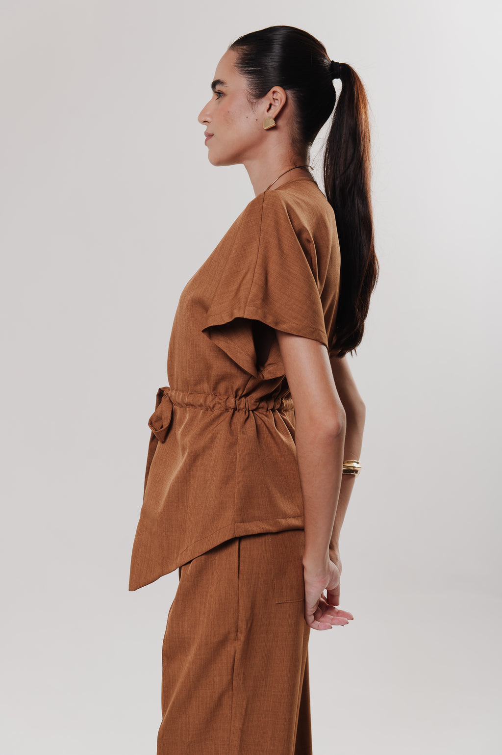 Blusa Alfaiataria Andy Caramelo Ällie