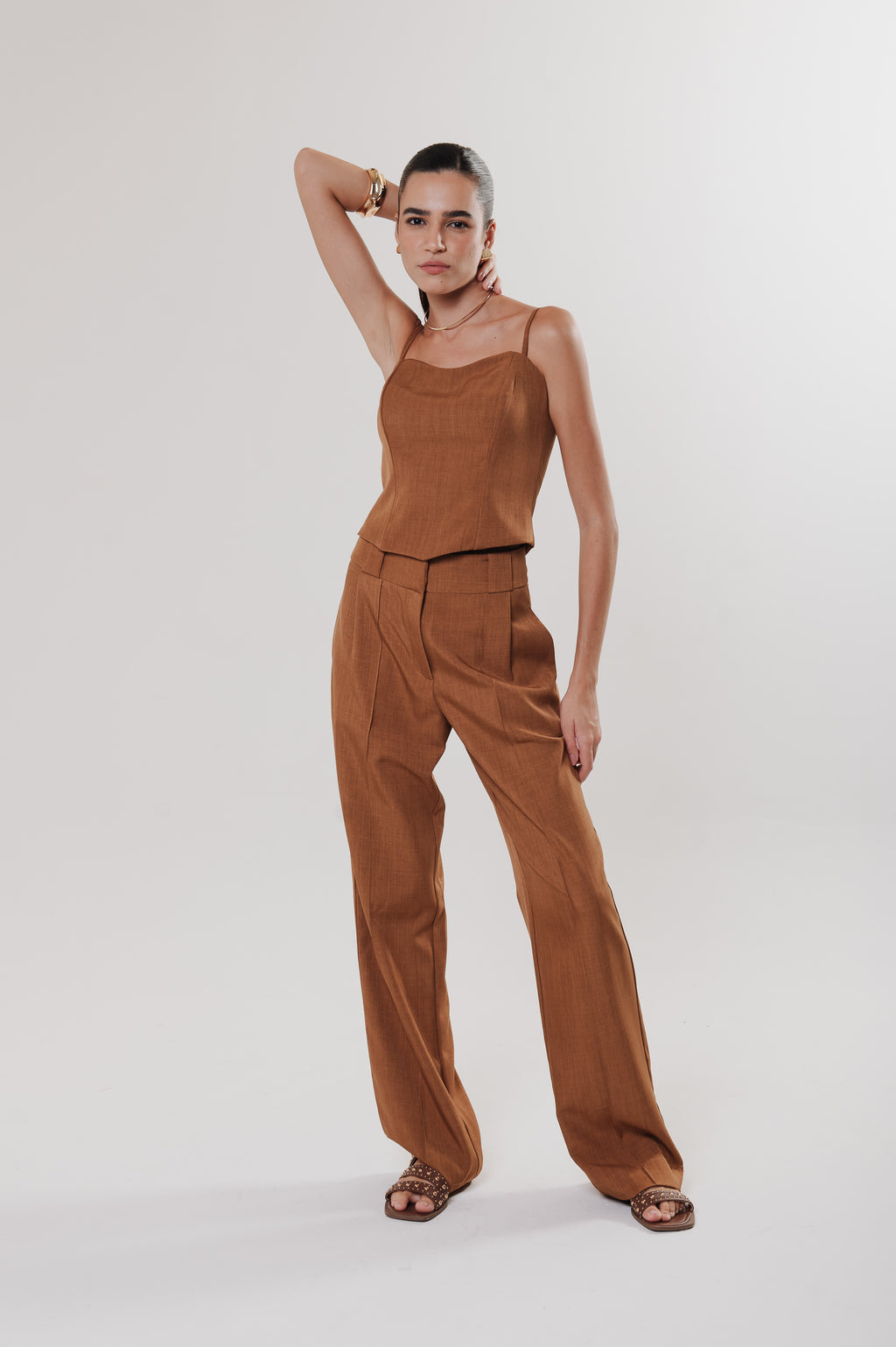 Calça Alfaiataria Rita Caramelo Ällie