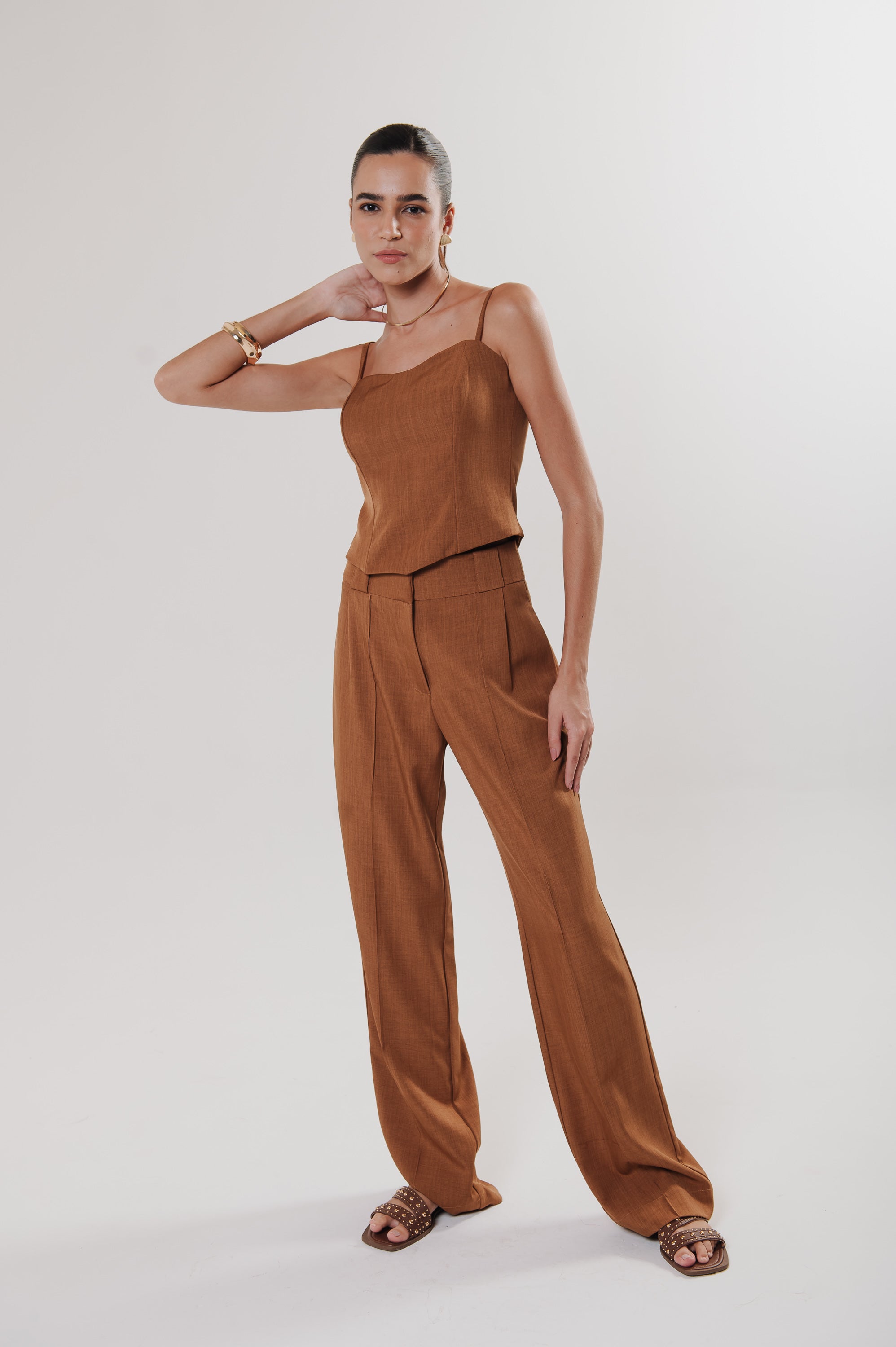 Calça Alfaiataria Rita Caramelo Ällie