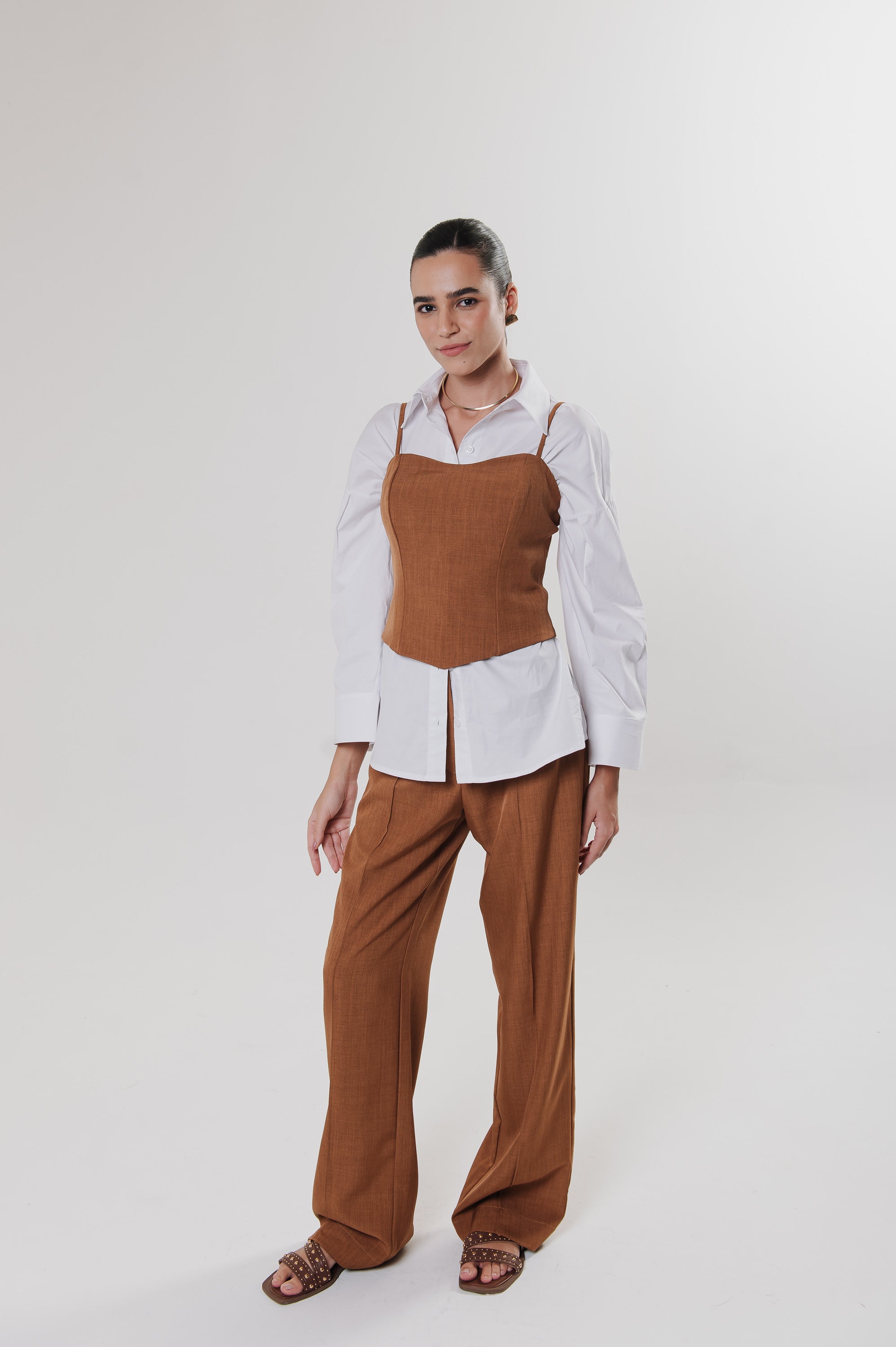 Corselet Alfaiataria Diovanna Caramelo Ällie