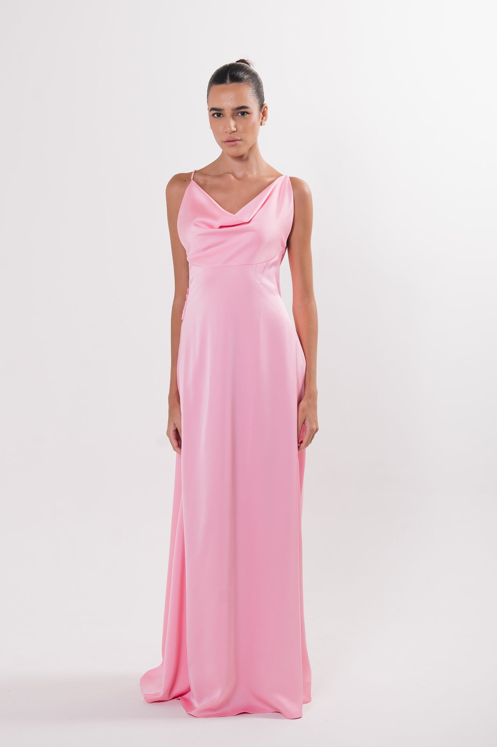 Vestido Longo Decote Degagê Júlia Rosa Ällie