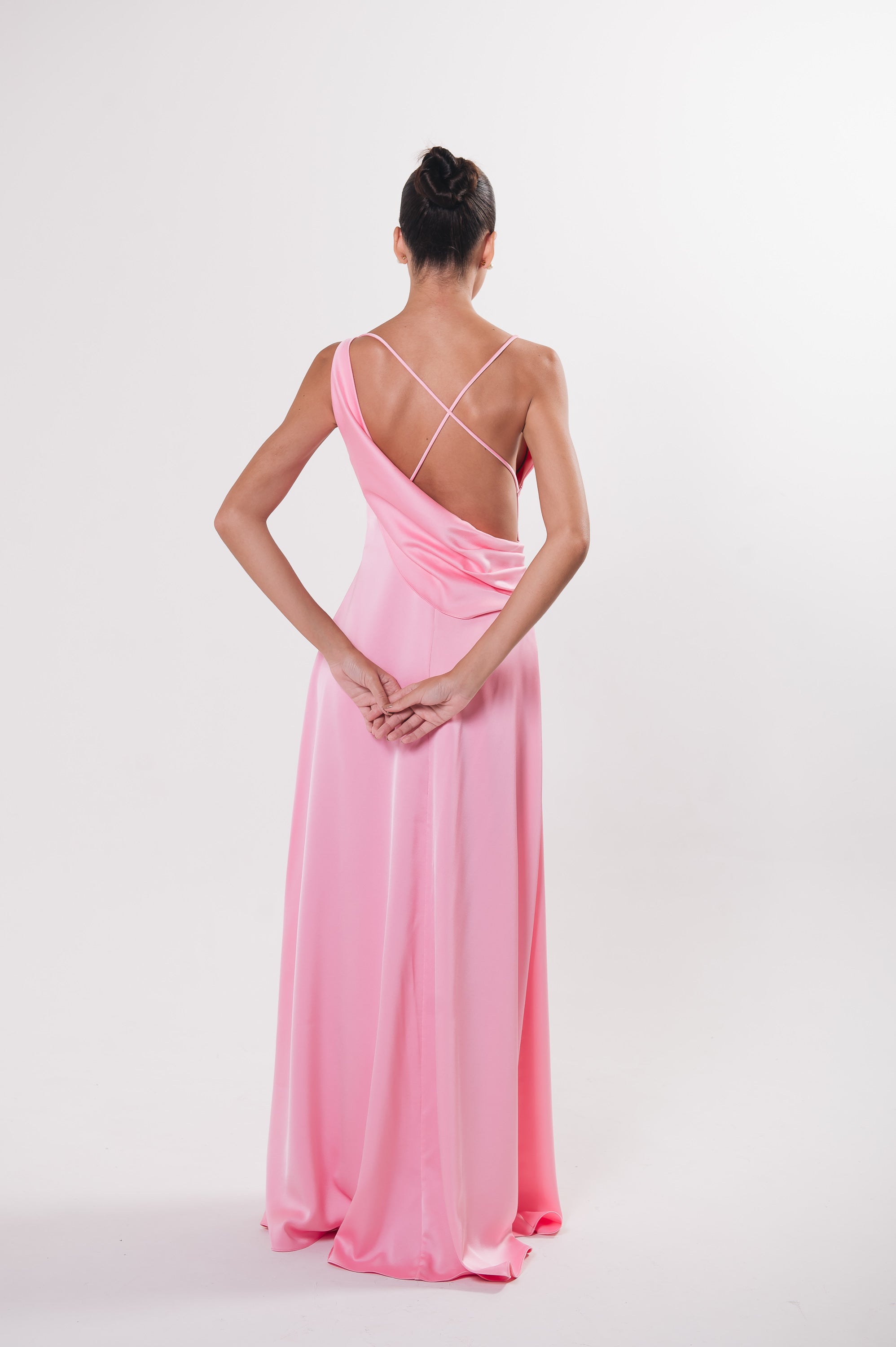 Vestido Longo Decote Degagê Júlia Rosa Ällie