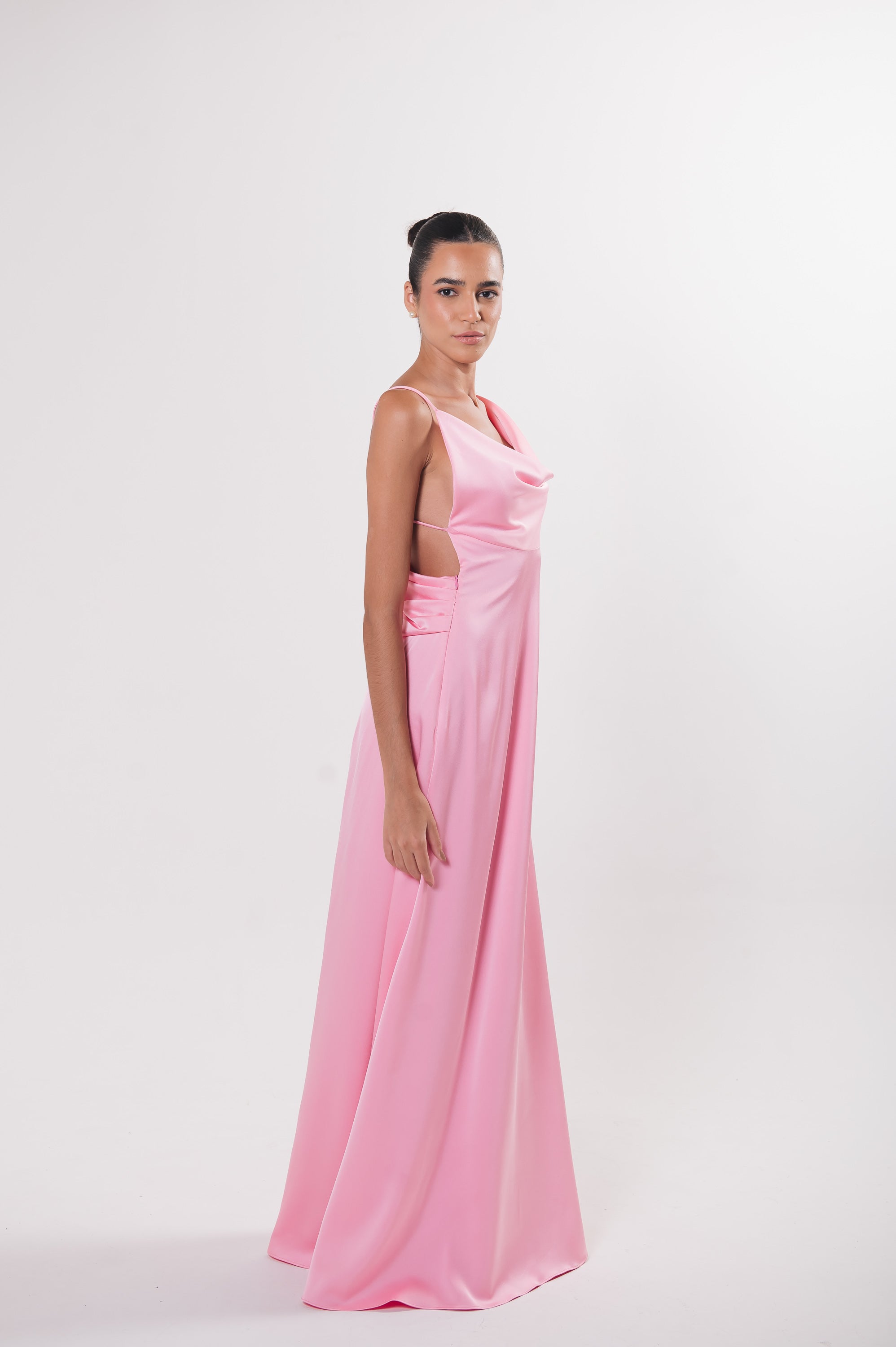 Vestido Longo Decote Degagê Júlia Rosa Ällie