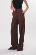 Calça Pantalona Veludo New Safira Marrom Ällie