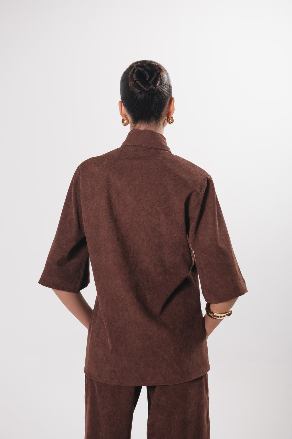 Camisa Veludo Juliana Marrom Ällie