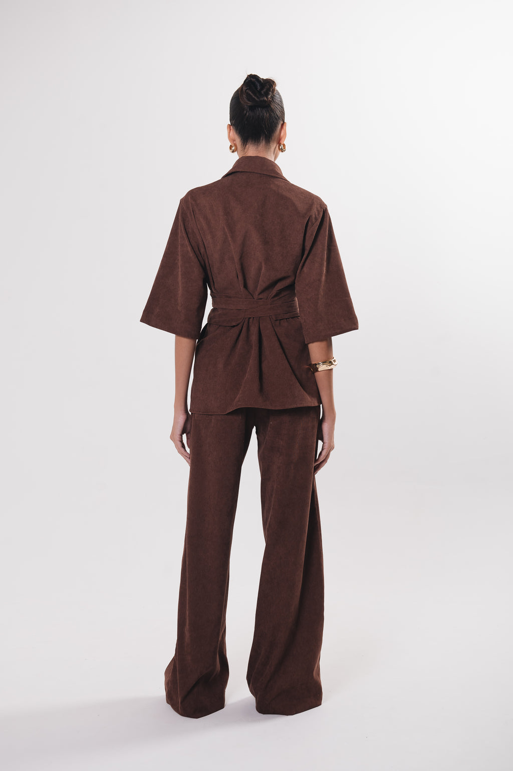 Camisa Veludo Juliana Marrom Ällie