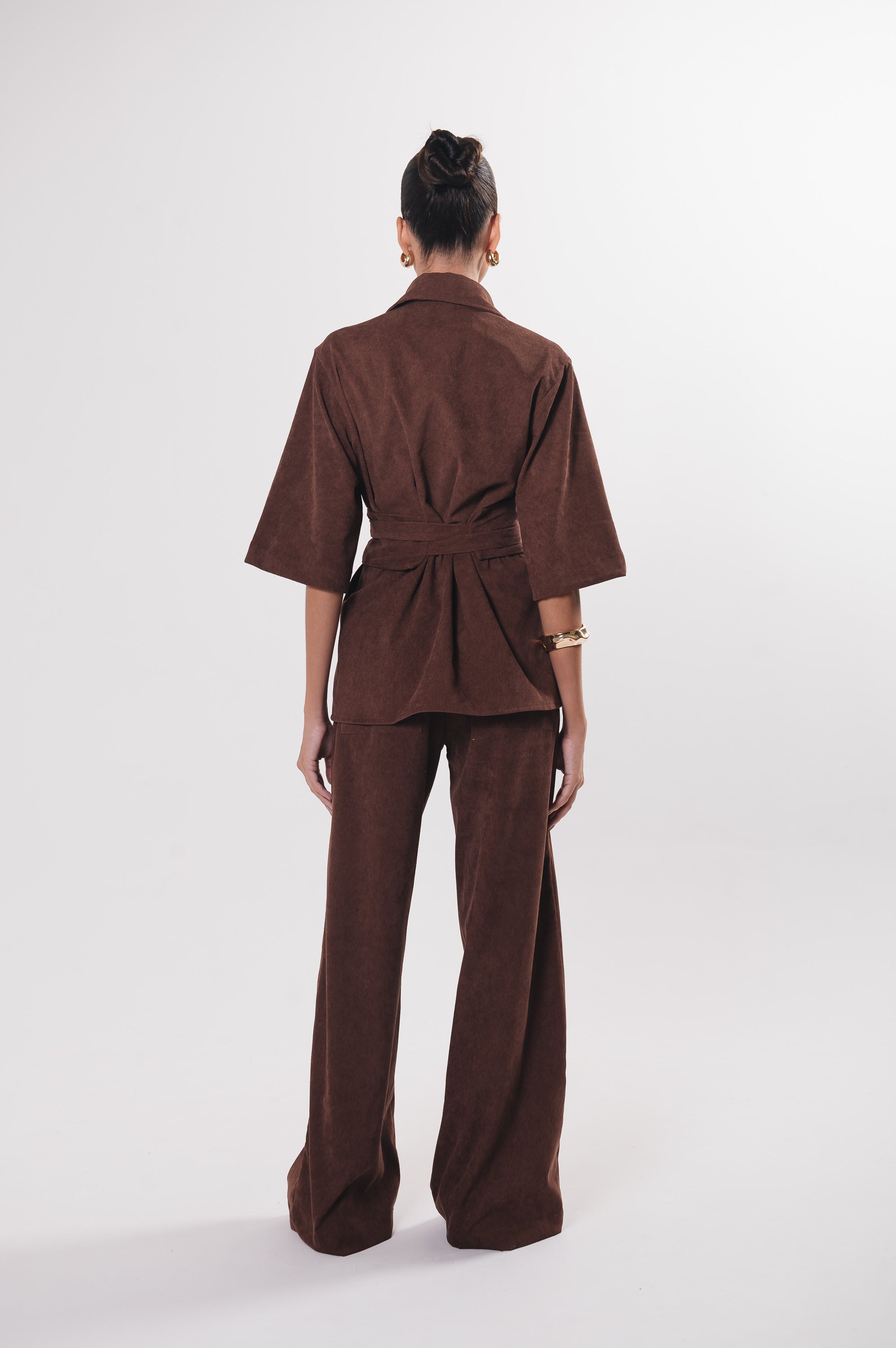 Camisa Veludo Juliana Marrom Ällie