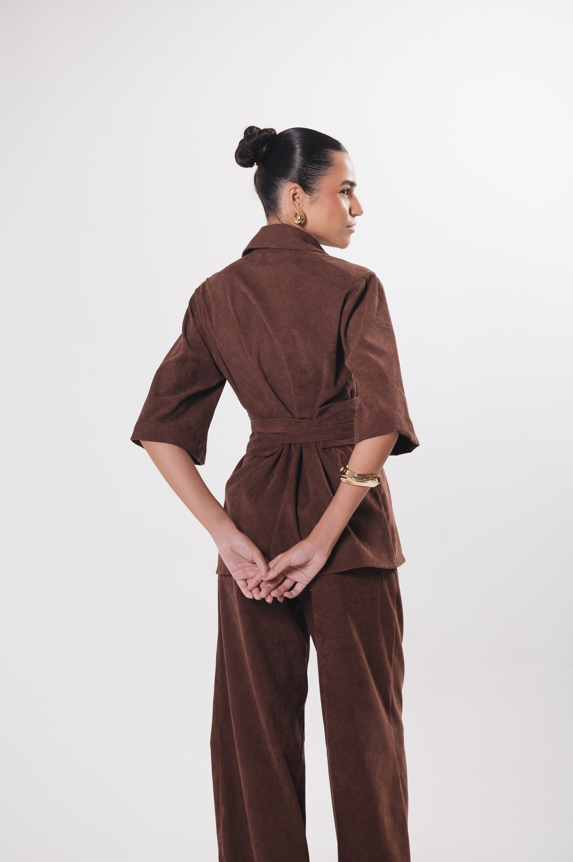 Camisa Veludo Juliana Marrom Ällie