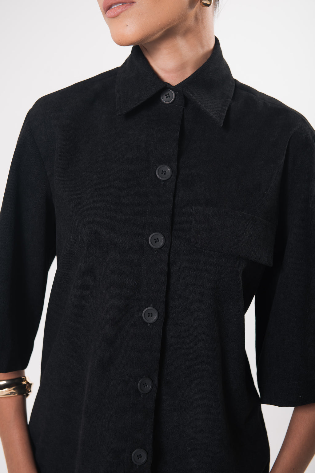 Camisa Veludo Juliana Preta Ällie