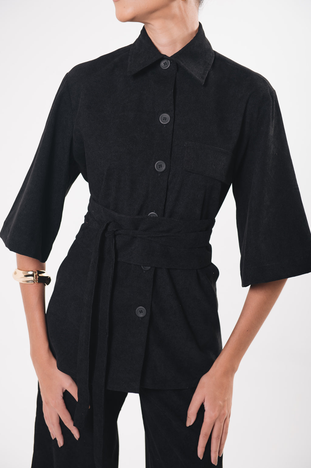 Camisa Veludo Juliana Preta Ällie