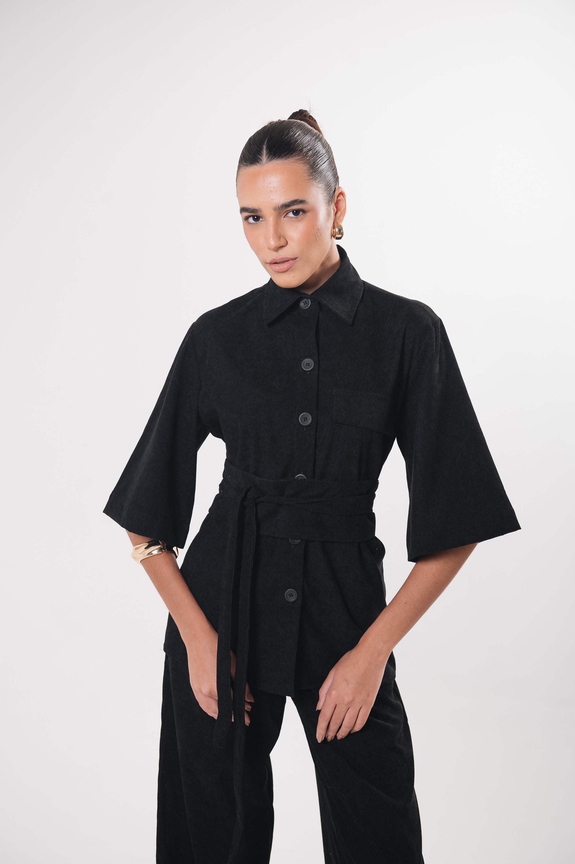 Camisa Veludo Juliana Preta Ällie