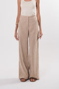 Calça Pantalona Veludo New Safira Aveia Ällie