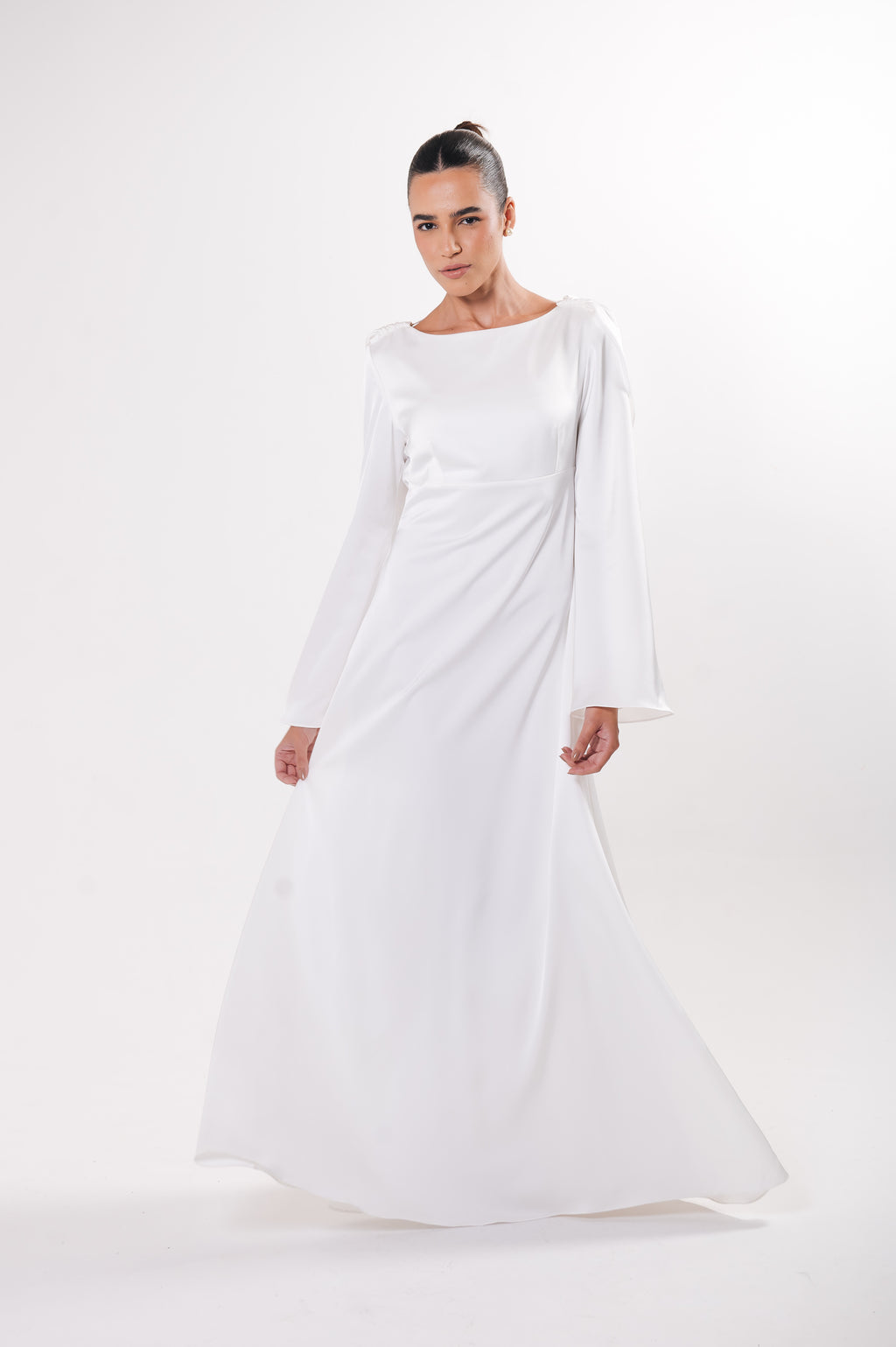 Vestido Manga Longa Alice Off White Ällie