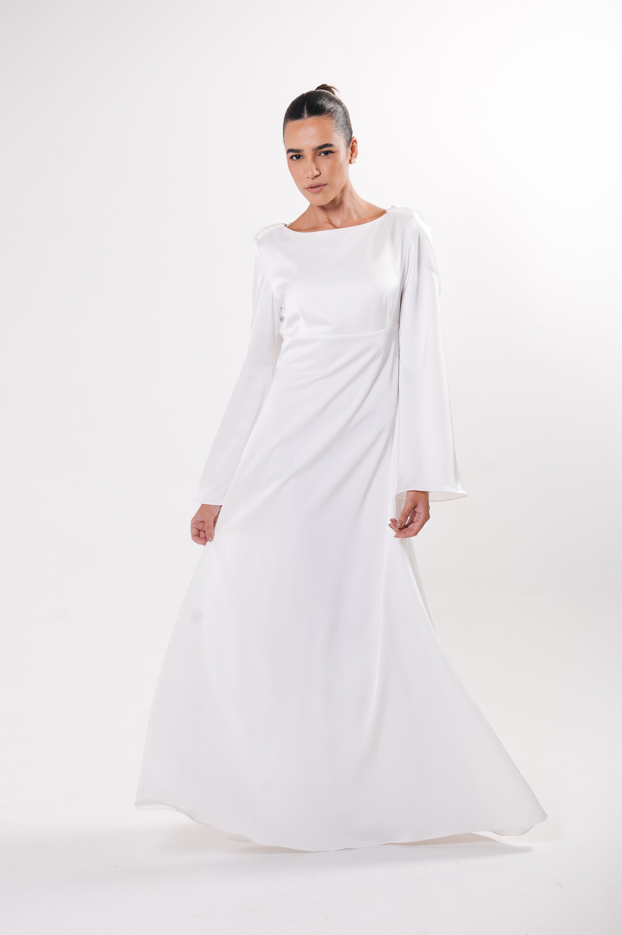 Vestido Manga Longa Alice Off White Ällie