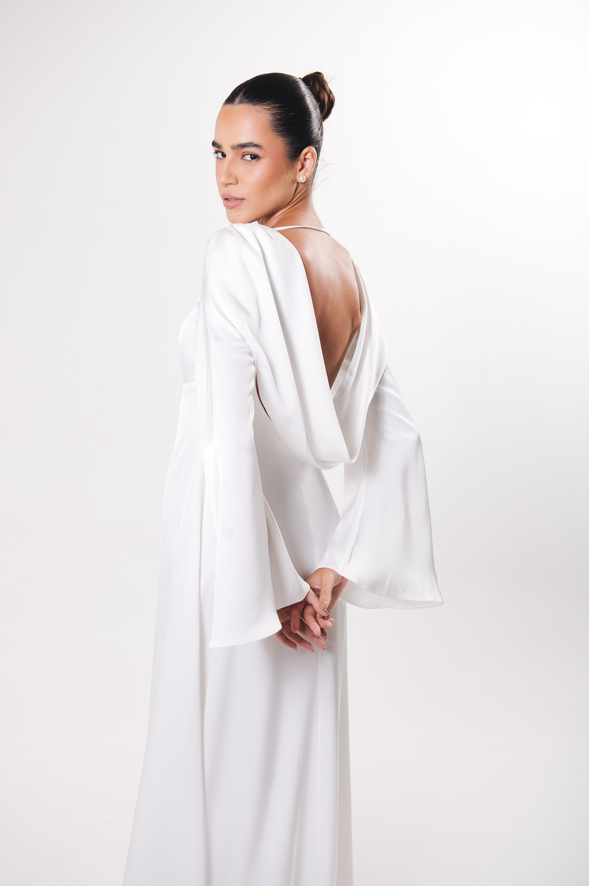 Vestido Manga Longa Alice Off White Ällie